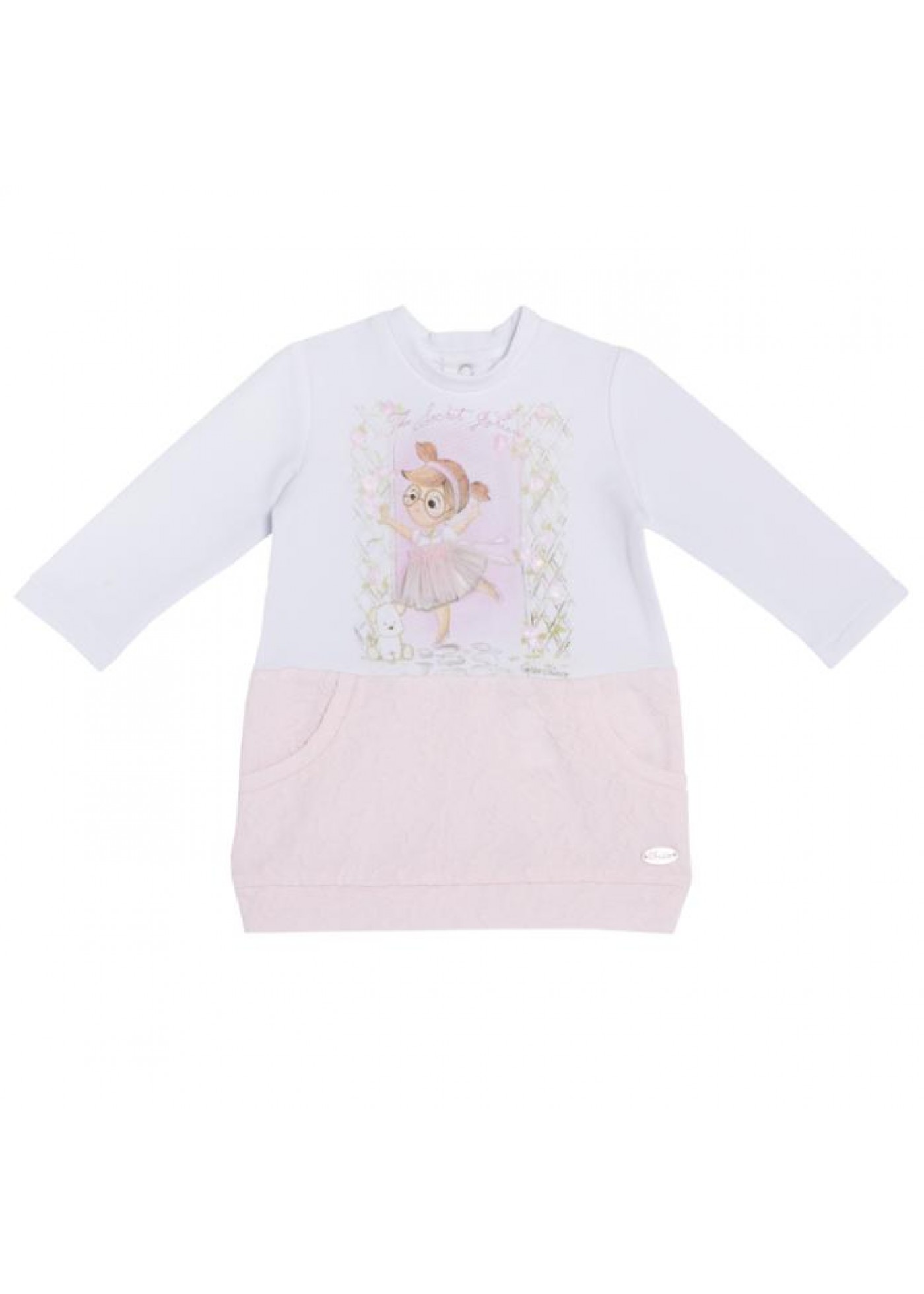 Сукня для дівчинки Chicco біло-рожева 091.93660.031 74 см, 80 см, 86 см, 92 см
